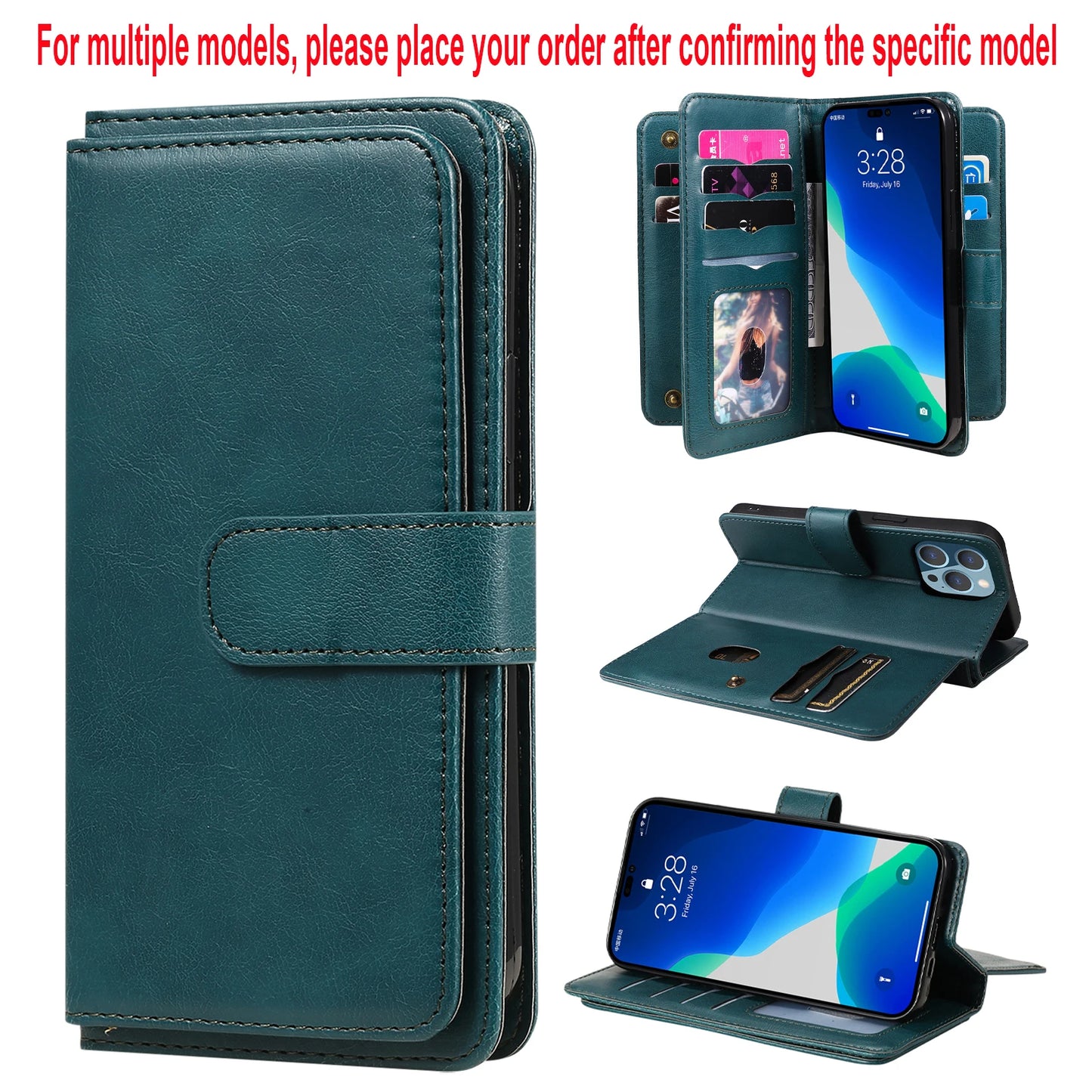 Samsung Leather Storage Compartment Flip Card Slot Wallet Case