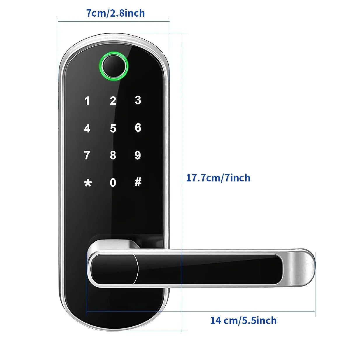 Smart Fingerprint Door Lock with WiFi App Control, NFC, and IP67 Waterproofing