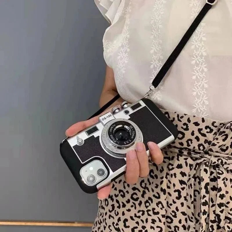 Emily In Paris 3D Retro Camera Leather Case for iPhone