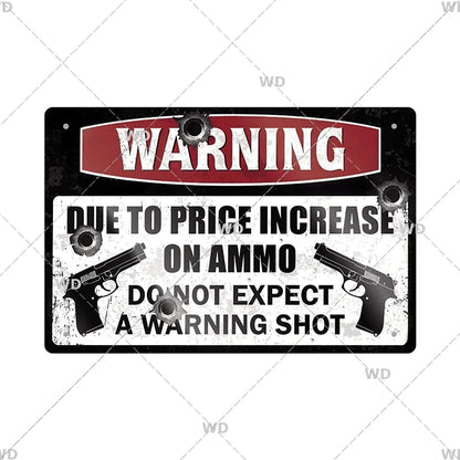 Warning Tin Sign - Vintage Private Property & Security Wall Plaque