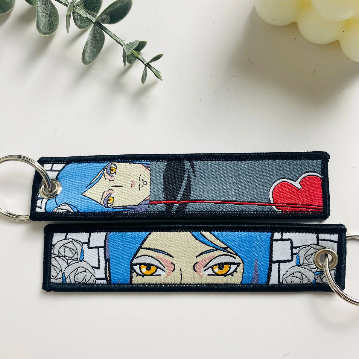 Anime Character Embroidered Key Tag