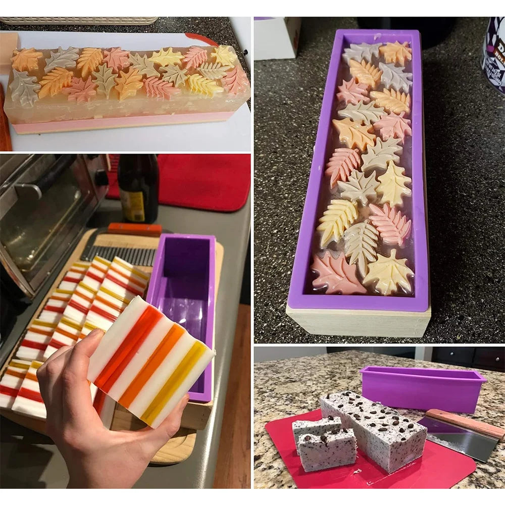 DIY Handmade Silicone Soap Making Kit with Wood Box & Cutters