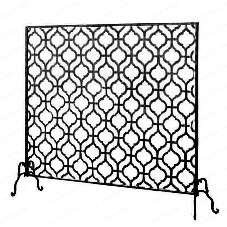 Vintage European Wrought Iron Fireplace Screen & Room Divider