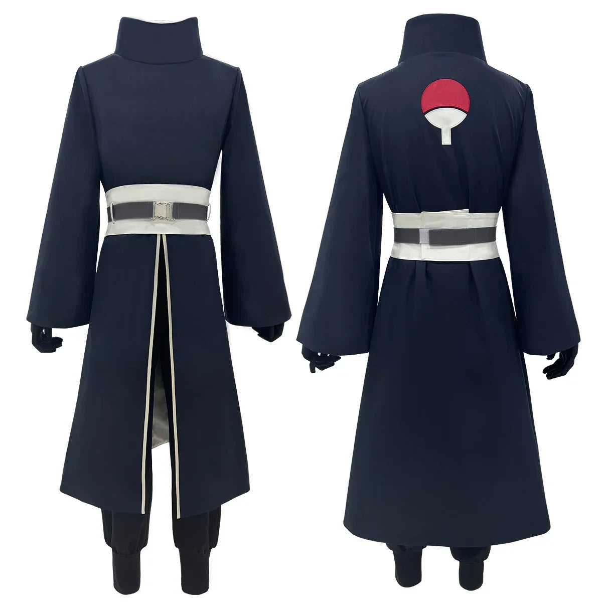 HOLOUN Anime Uchiha Obito Cosplay Costume Set - Coat, Elastic Pants, Belt, Gloves