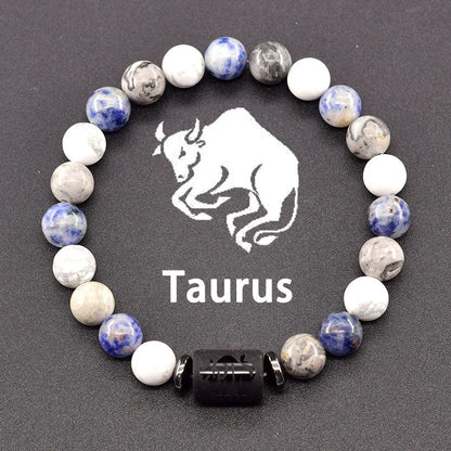 12 Zodiac Sign Natural Bead Bracelet for Men & Women