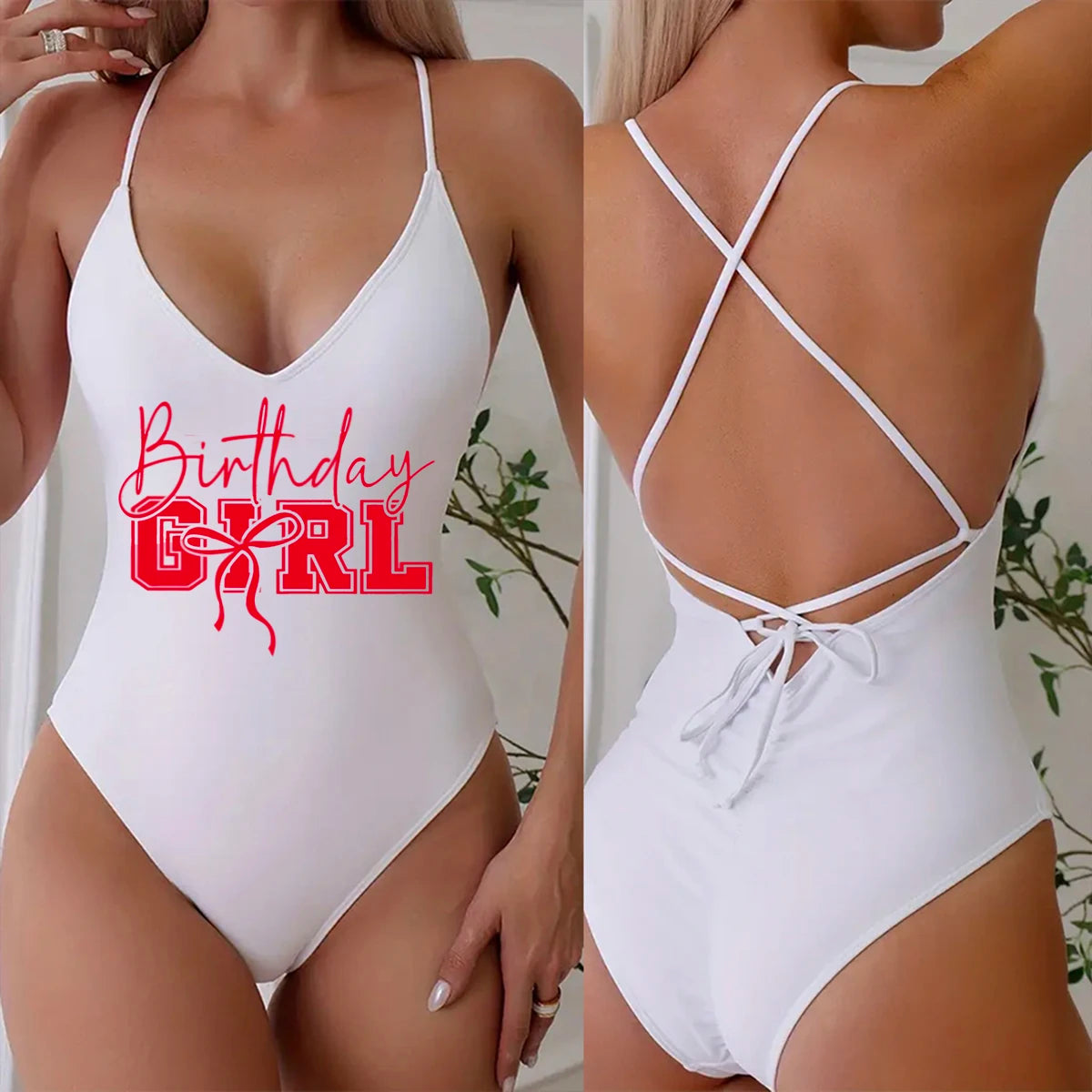 Padded One Piece Swimsuit Birthday Bathing Suit