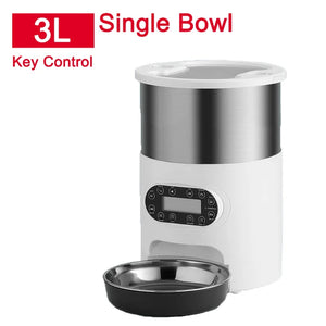 Smart APP Controlled Stainless Steel Double Meal Feeding Dispenser