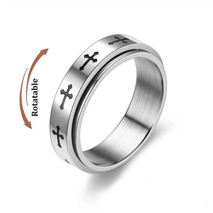 Stainless Steel Fidget Spinner Ring – Anti-Anxiety Stress Relief Band for Men & Women