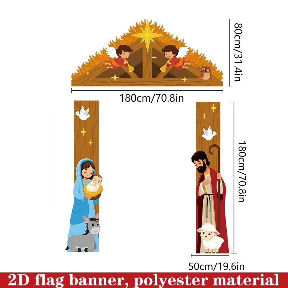 Christmas Angel & Jesus Nativity Porch Banner Set