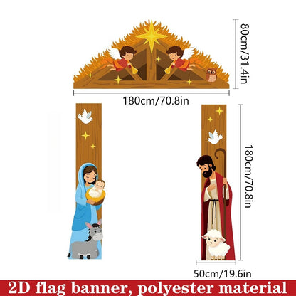 Christmas Angel & Jesus Nativity Porch Banner Set