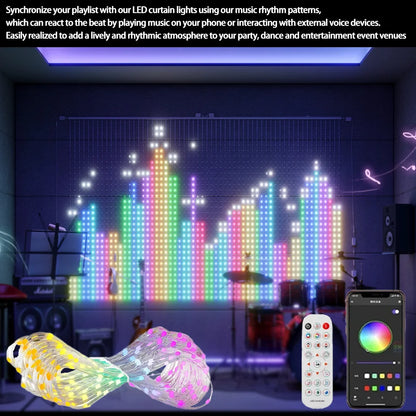 Smart App-Controlled 400LED RGB Curtain Lights