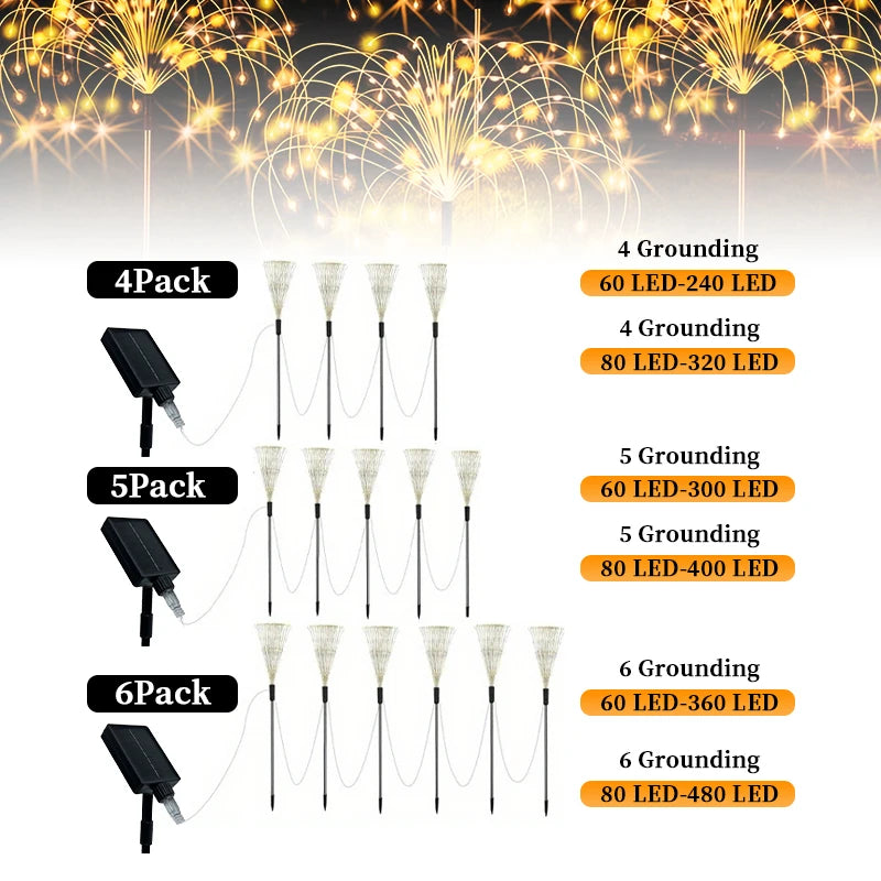 6-Pack Outdoor Solar Garden Lights - IP65 Waterproof LED Landscape Lamps