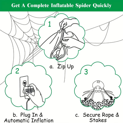 7.2FT LED Glowing Inflatable Halloween Spider