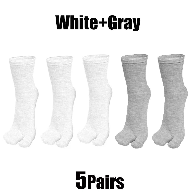 Unisex Japanese Style Cotton Tabi Two-Finger Socks