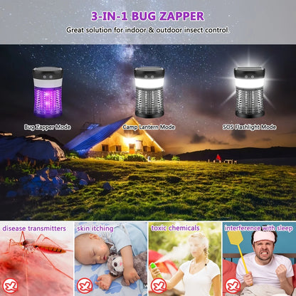 Electric Solar Mosquito Killer 3000V Rechargeable