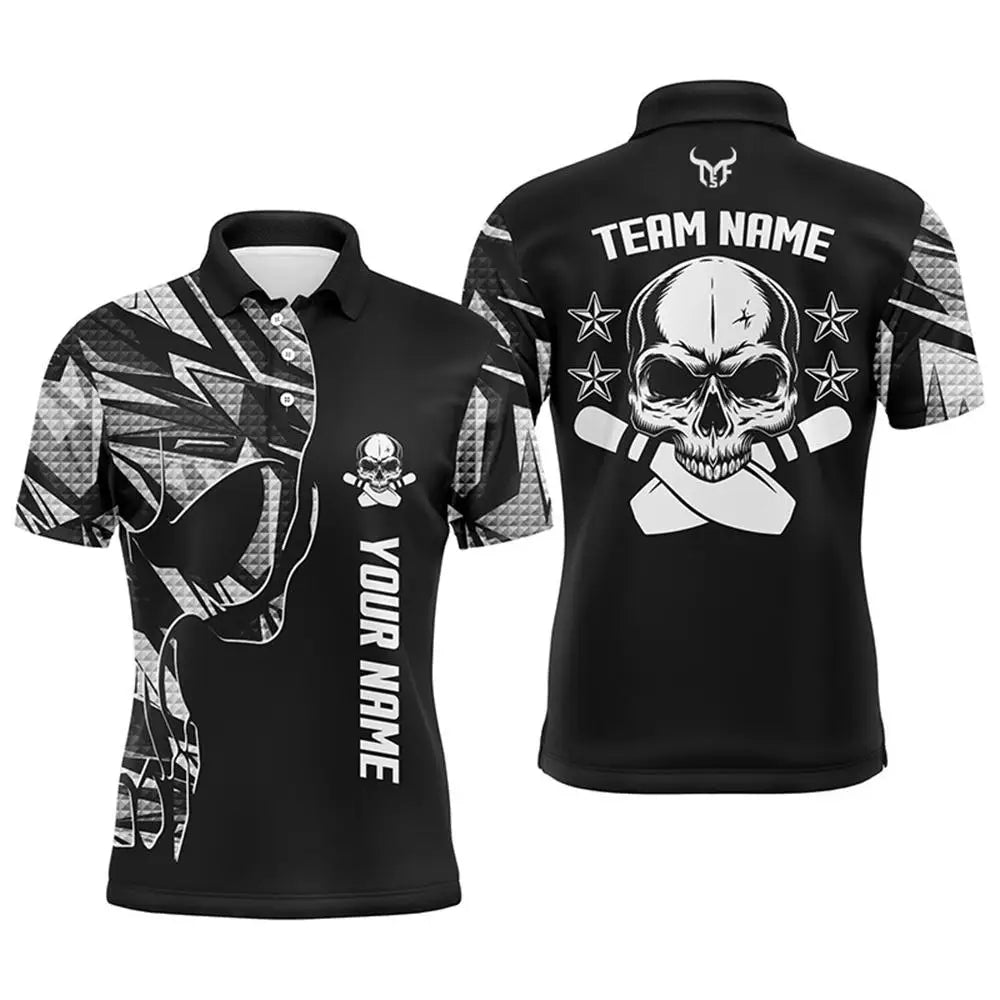 Men's Custom Name Bowling Graphic Polo Shirt