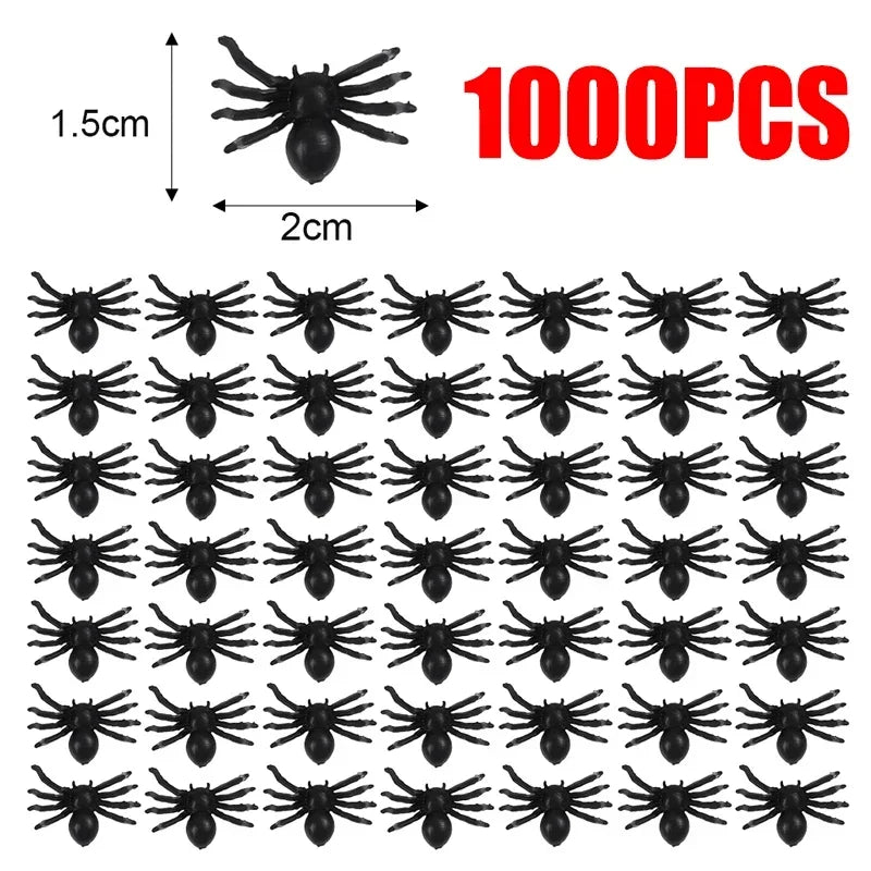 Mini Black Plastic Fake Spiders