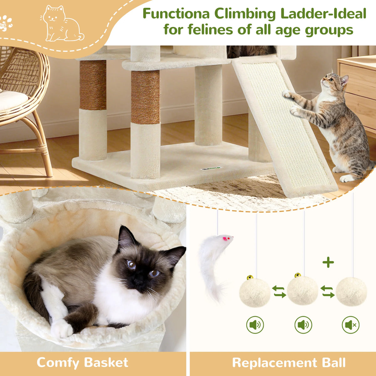 Globlazer 83" Multi-Level Big Cat Tree Tower