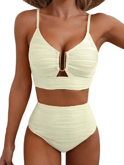 Women’s High-Waist Cutout Two-Piece Bikini Set
