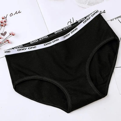 3-Pack Women's Pure Cotton Mid-Waist Briefs