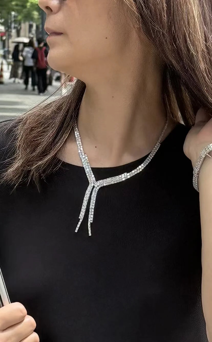 40CTW Emerald Cut Lab Grown Diamond Eternity Tennis Necklace – 14K Gold Unisex Statement Jewelry