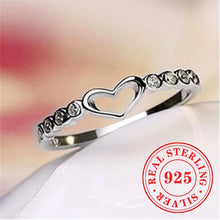 Huitan Heart-shaped Cluster Ring 925 Sterling Silver Sparkling Cubic Zirconia