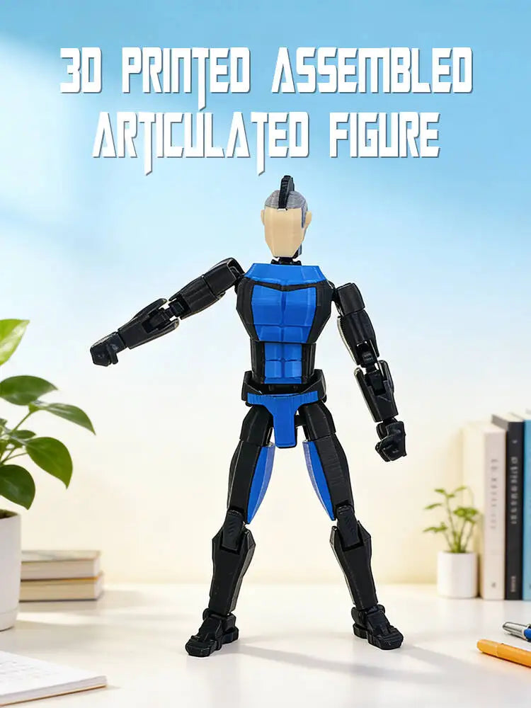 3d Printed Blue-Masked Invincible T13 Dummy Multi-Jointed Action Figure