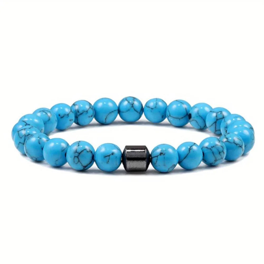 Magnetic Tiger Eye Lava Map Shimmer Malachite Stone Bracelet