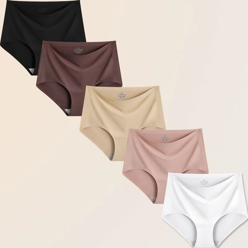 FINETOO Women’s High-Waist Seamless Briefs (5-Pack)