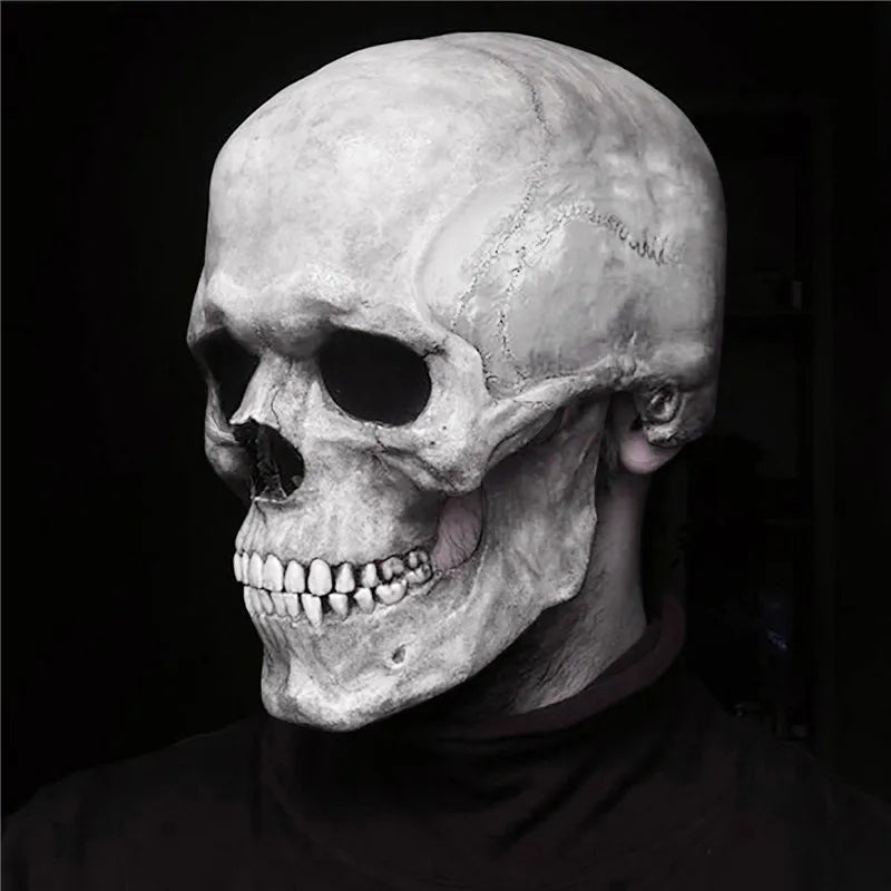 Full Head Skeleton Mask with Movable Jaw