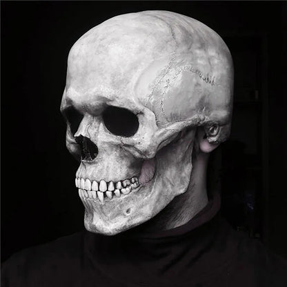 Full Head Skeleton Mask with Movable Jaw