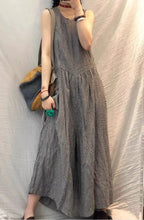 Oversized Plaid Sleeveless Wide Leg Jumpsuit