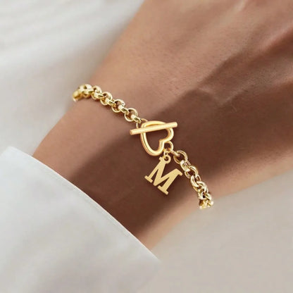 Classic A-Z Letter Stainless Steel Bracelets