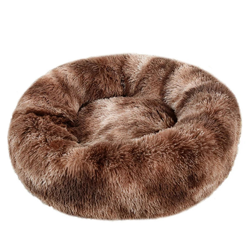 Round Warm Plush Washable Pet Bed