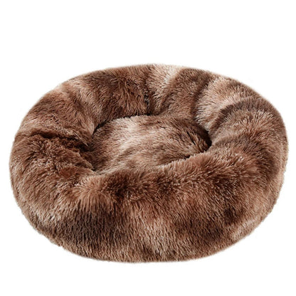 Round Warm Plush Washable Pet Bed