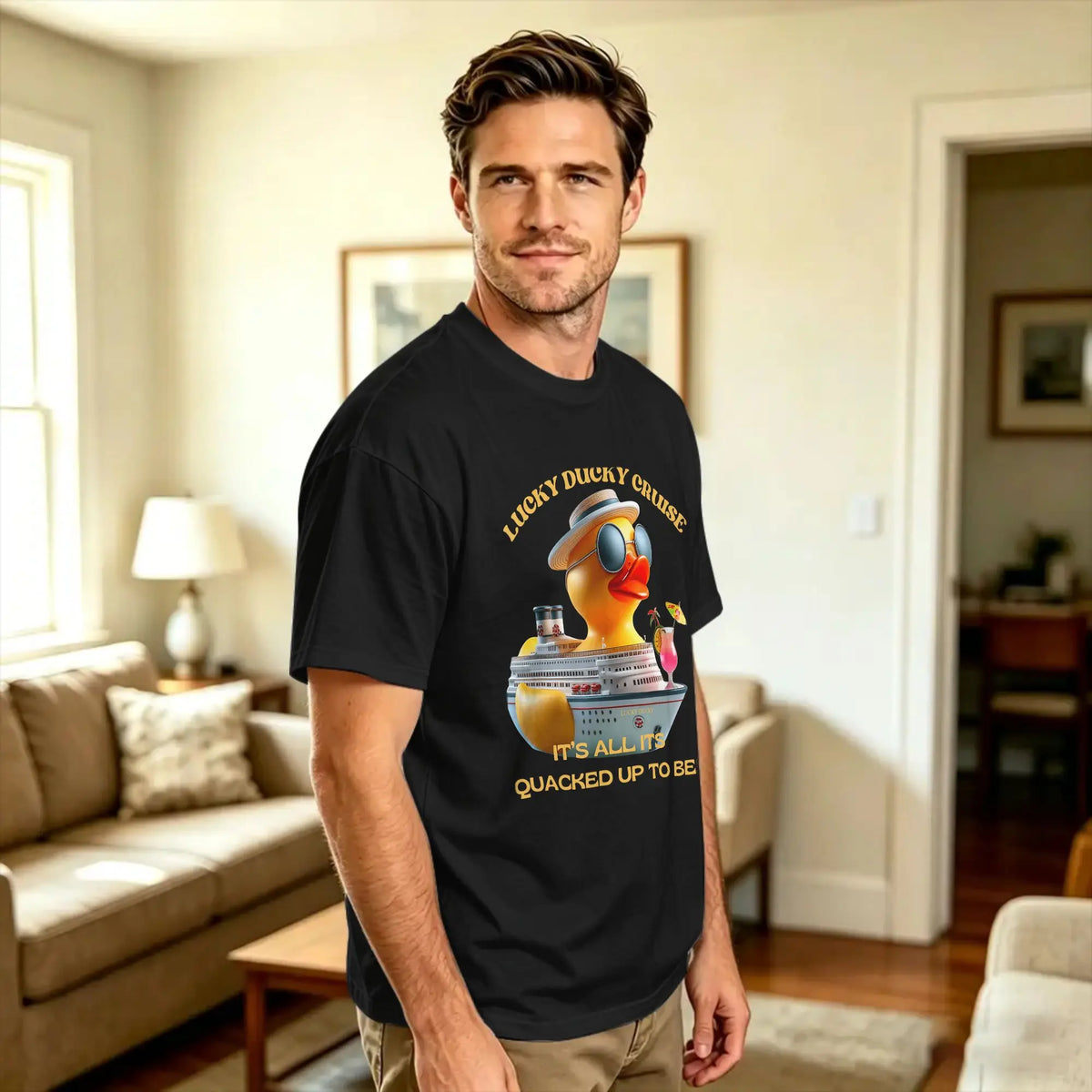 Men’s 100% Cotton Oversized Streetwear T-Shirt – Casual Summer Crewneck Tee
