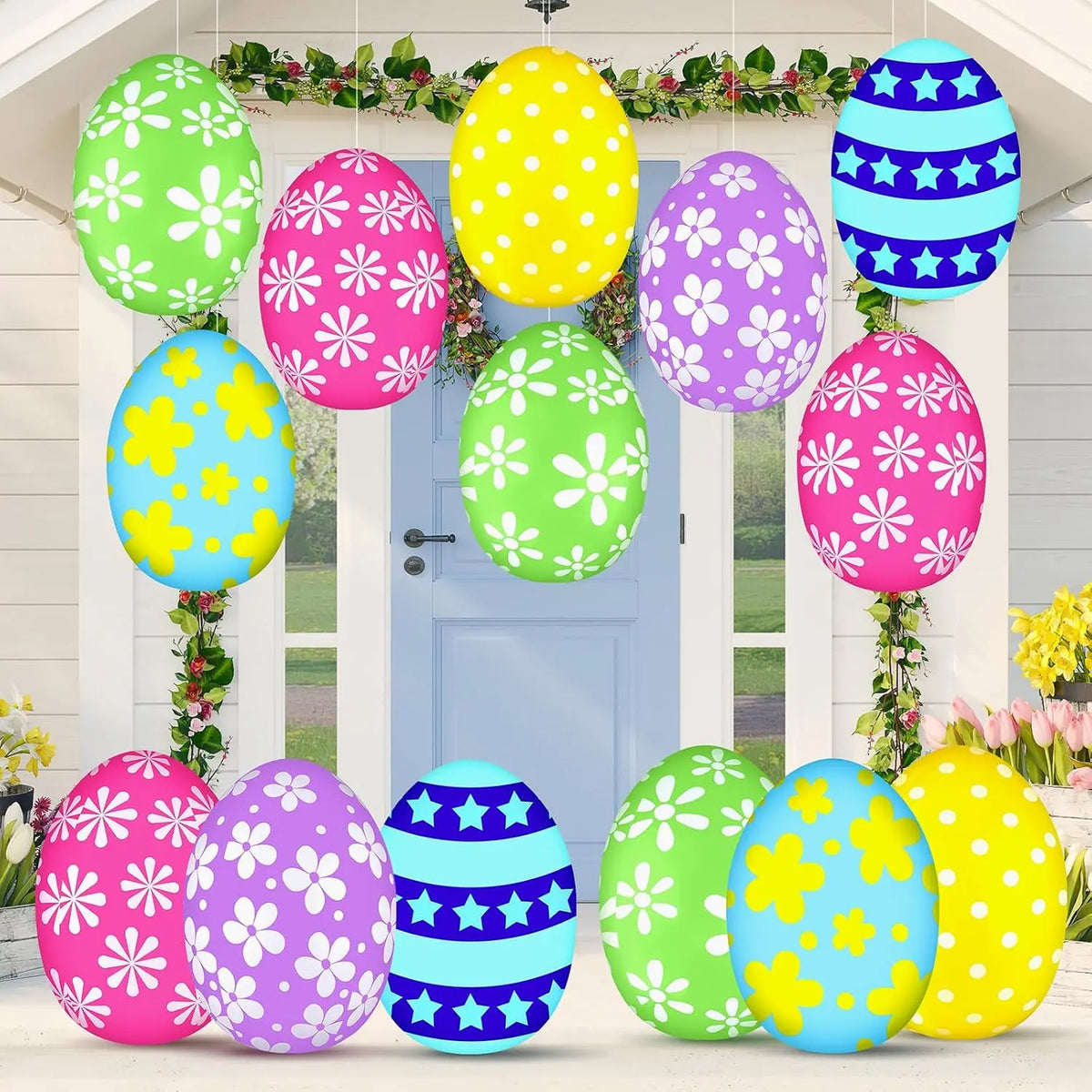 12 Pcs Fall Inflatable Leaf Outdoor Decorations, Large Inflatable Maple Leaf Ball Balloons
