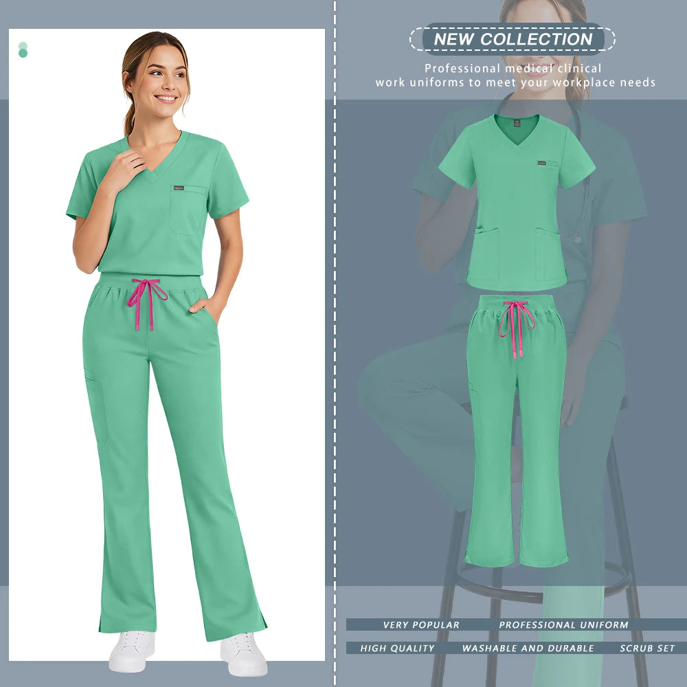 Bioscrubs Women's Ultra-Soft Medical Scrubs Set (Top & Pants)