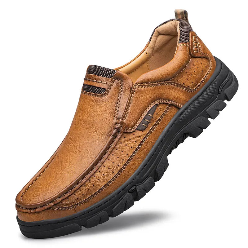 Men’s Classic Leather Slip-On Loafers – Lightweight Casual Driving & Dress Shoes