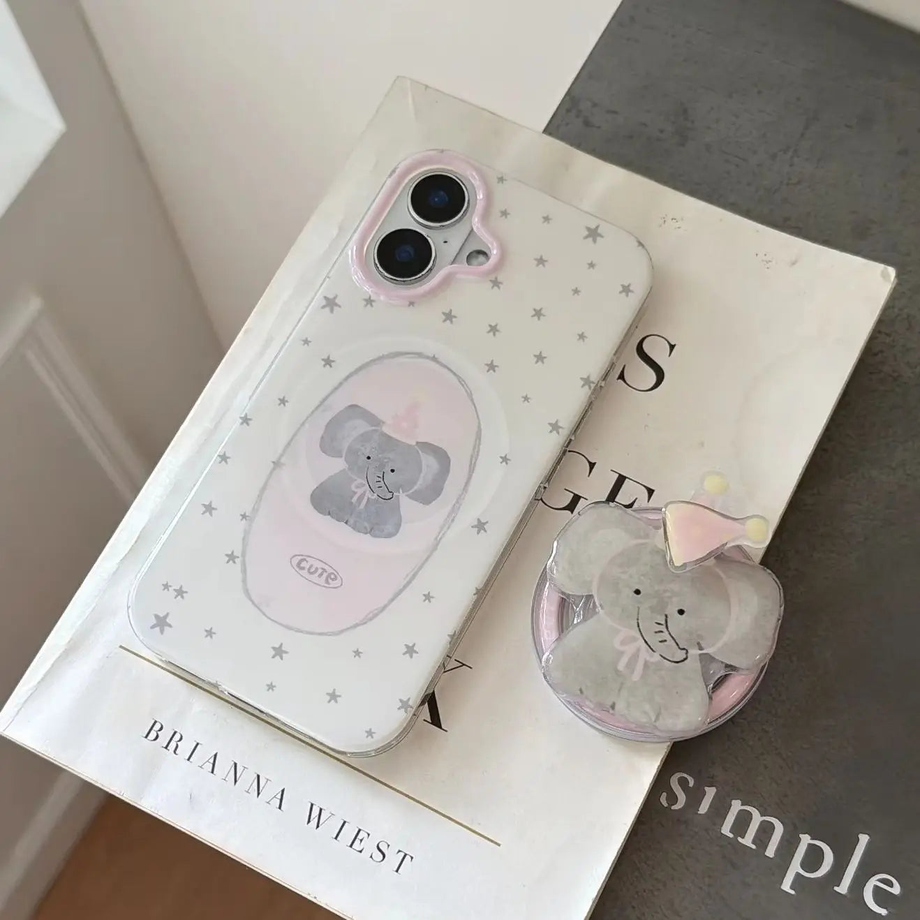Magnetic Bow & Elephant Pattern Case for iPhone