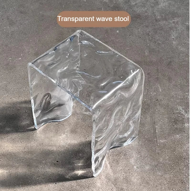 Modern Rainbow Acrylic Stool & Transparent Colorful Accent Bench