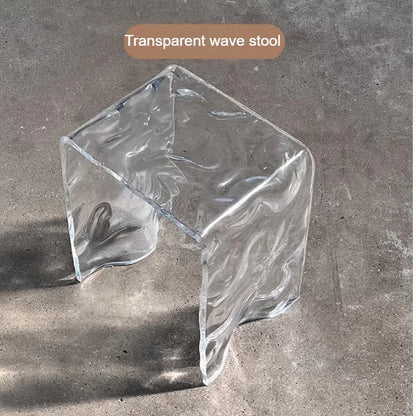 Modern Rainbow Acrylic Stool & Transparent Colorful Accent Bench