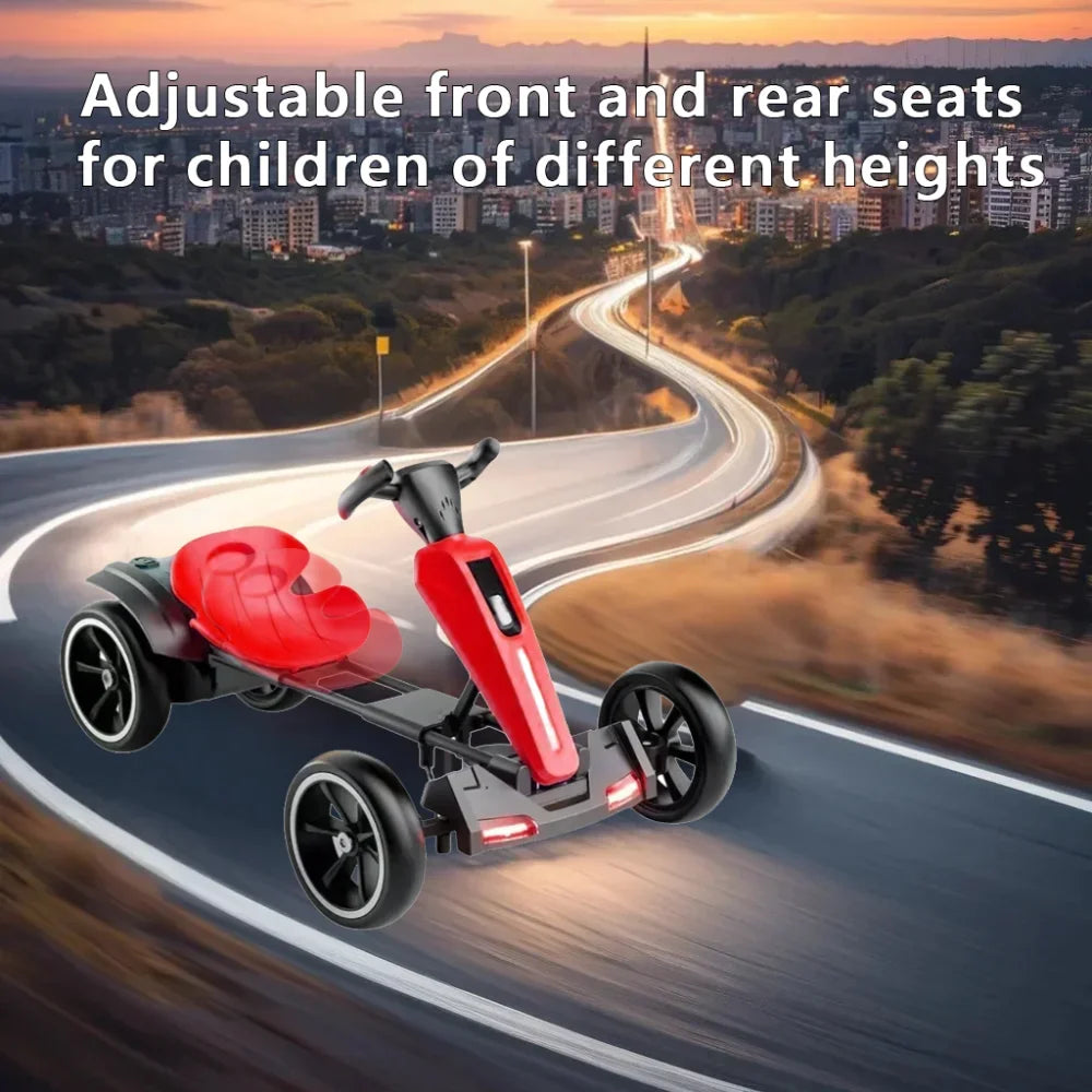 12V Electric Kids Pedal Go Kart with Adjustable Seat