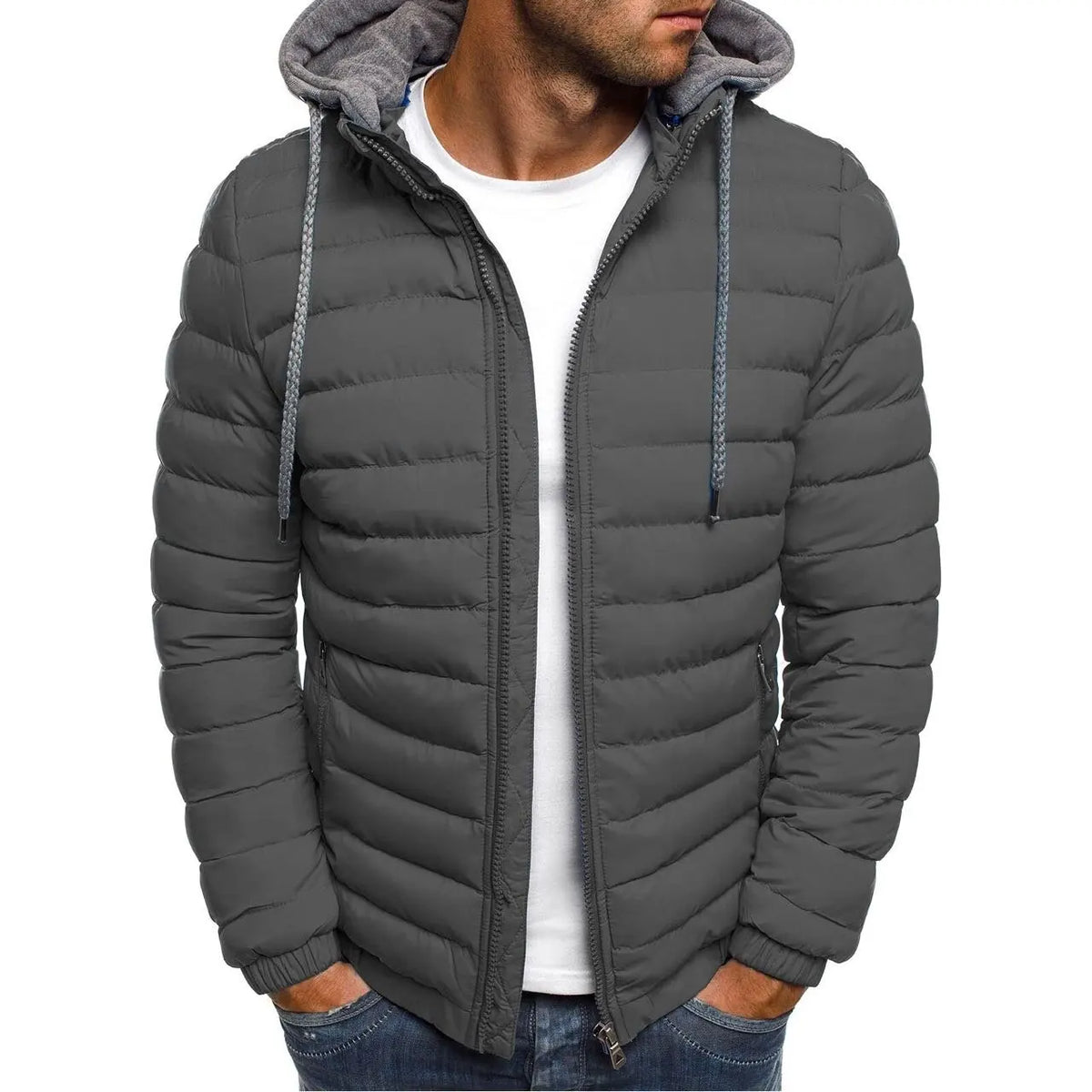 Men's Winter Fleece-Lined Hooded Jacket