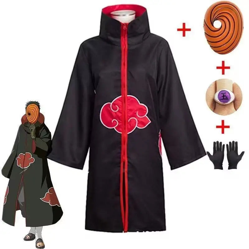 Anime Naruto Akatsuki Tobi / Obito Uchiha Cosplay Costume Set