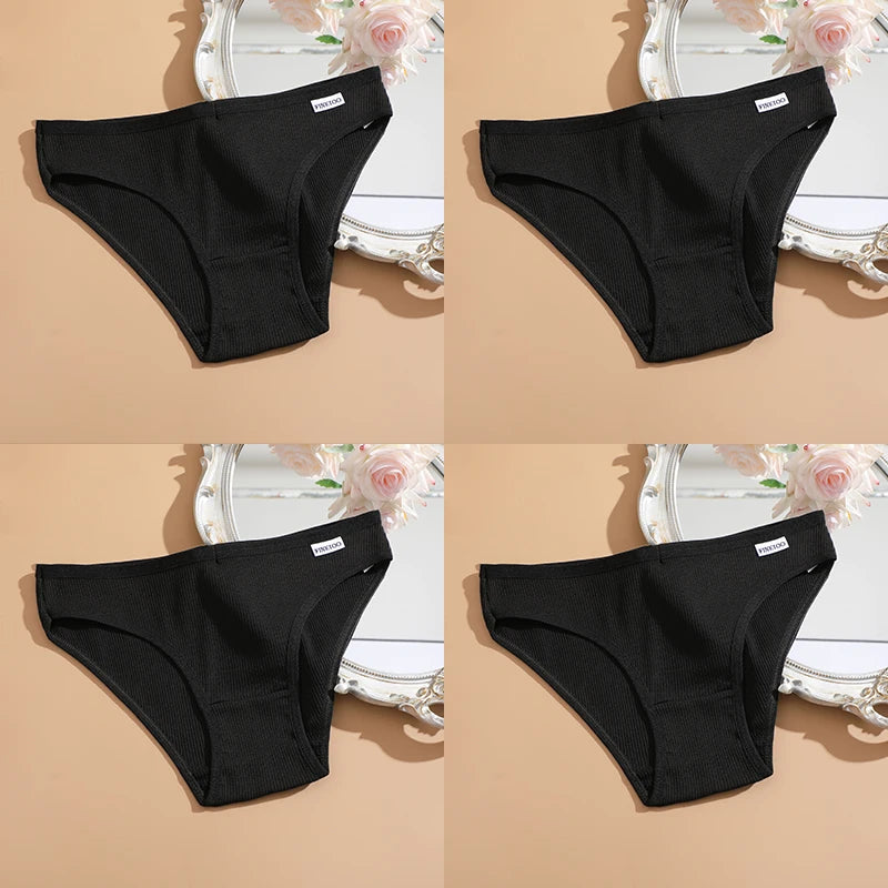 FINETOO 4Pcs Cotton Panties