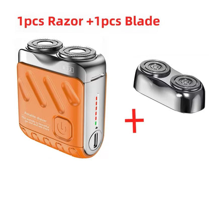 9000RPM Portable Mini Electric Shaver – Dual-Head Waterproof USB-C Travel Razor