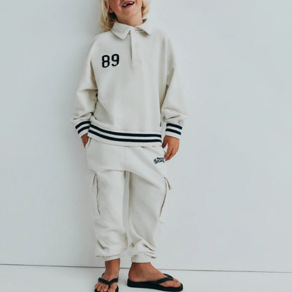 Children's Cotton Sweatshirt & Shorts 2-Piece Tracksuit Set