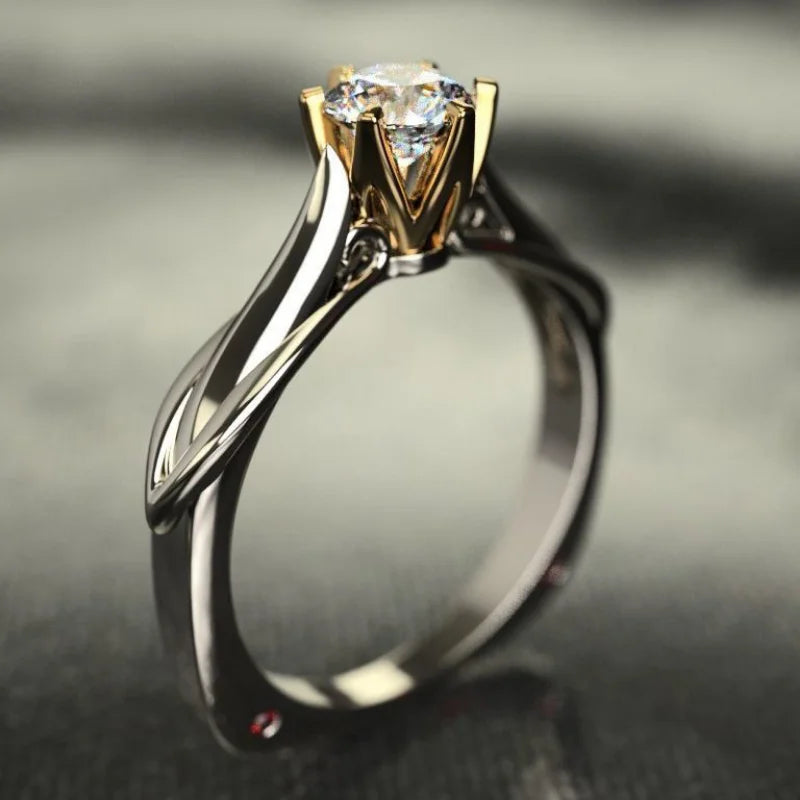 18K Gold Moissanite Cocktail Ring – Elegant Gemstone Wedding & Engagement Jewelry