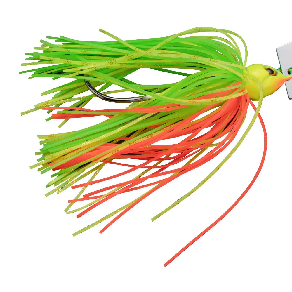 Chatter Weedless Metal Blade Rubber Jig Head Spinner Bait Lures Kit
